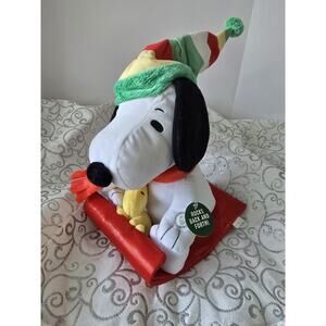 Hallmark The Peanuts Sledding Snoopy And Woodstock Christmas Sound Motion